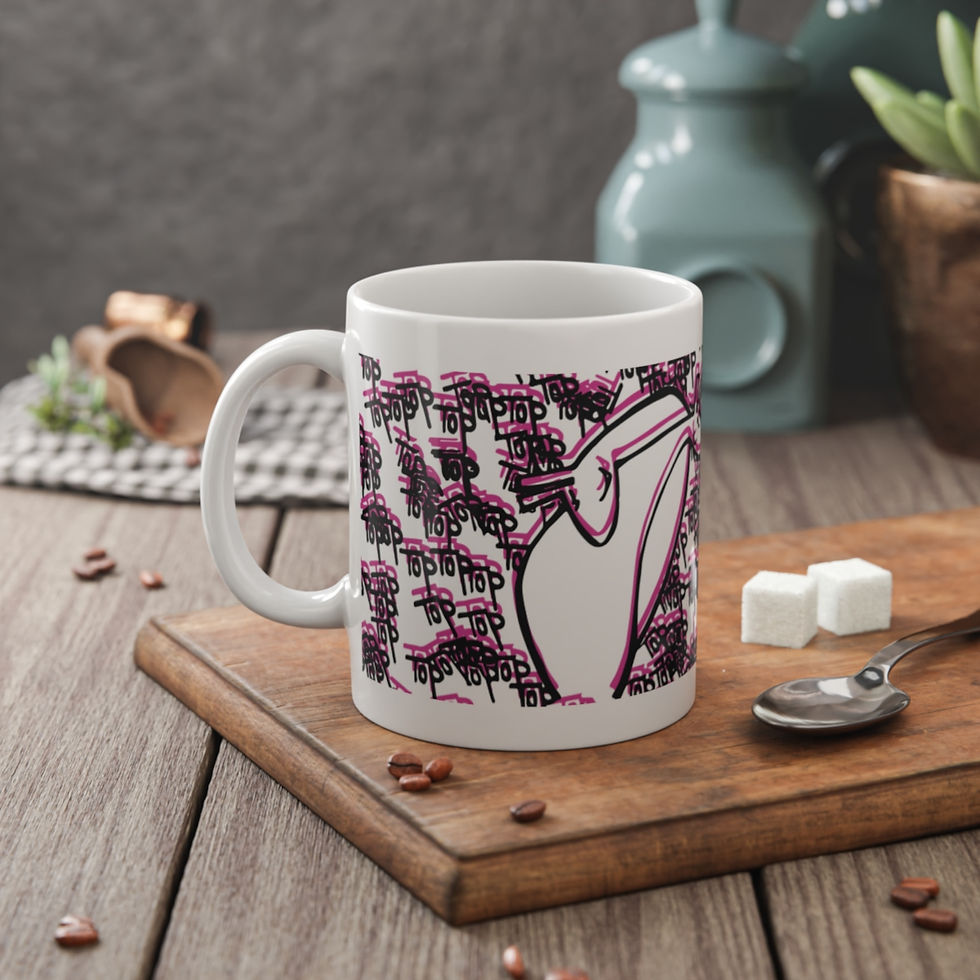 Top3- White Ceramic Mug, 11oz