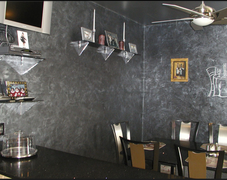 Silver metalic walls