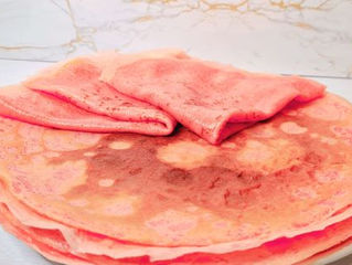 Crêpes de la saint Valentin roses