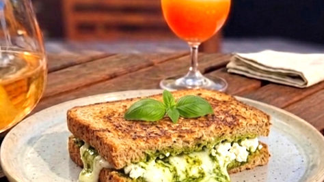 Croque Monsieur Healthy : Pesto & Chèvre Frais
