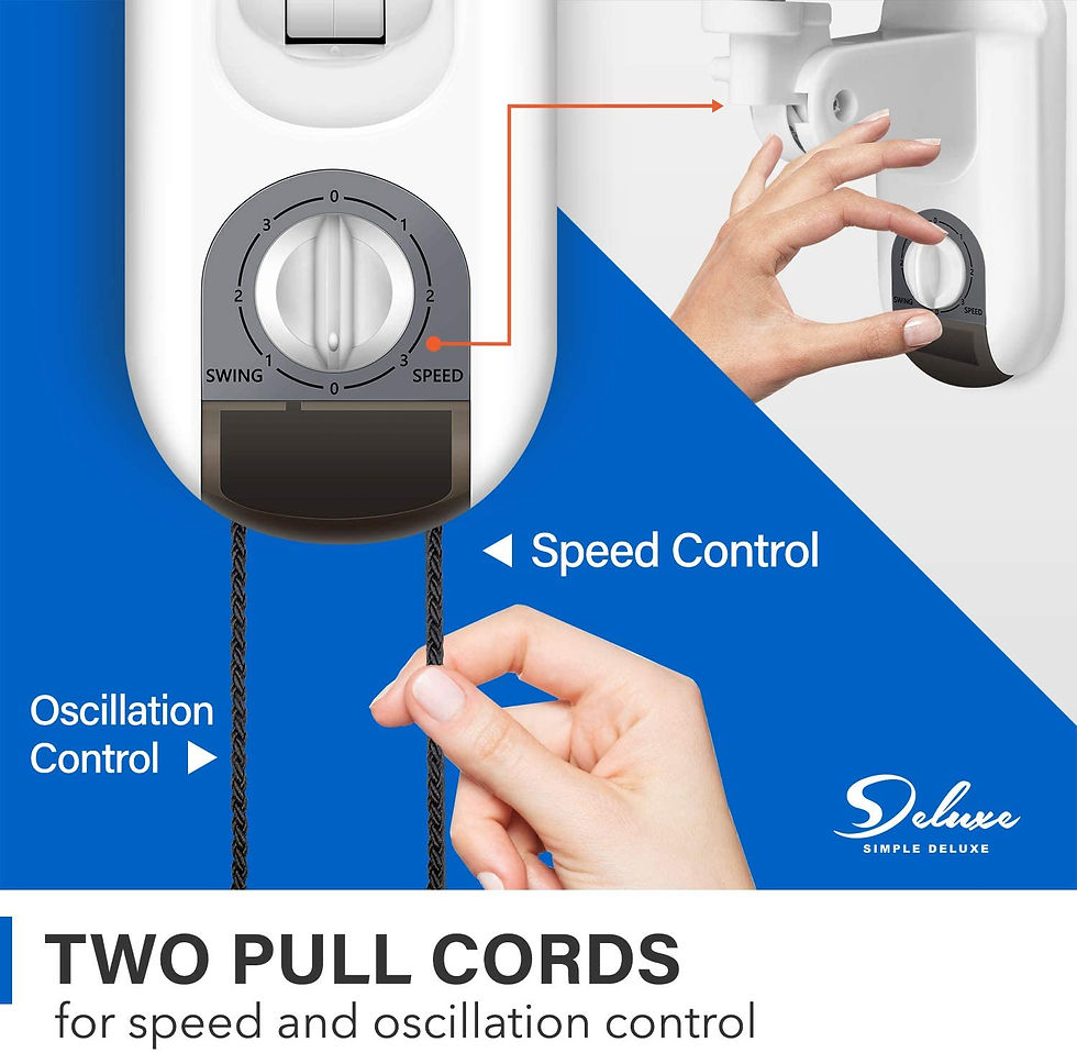 縮圖：Simple Deluxe Household Wall Mount Fans 16 Inch Adjustable Tilt, 90 Degree, 3 Sp