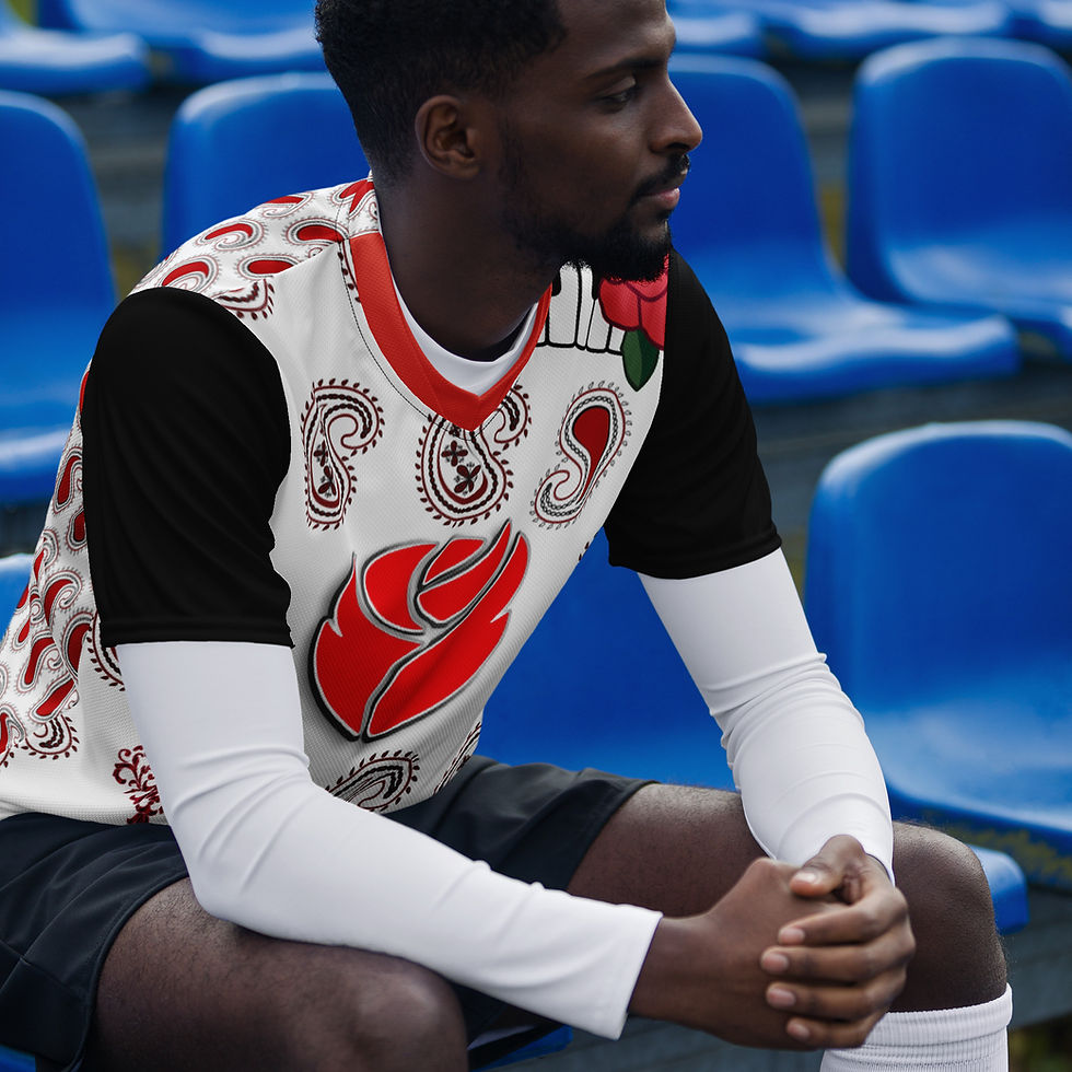 الصورة المصغرة: Tribal Rose Paisley unisex sports jersey