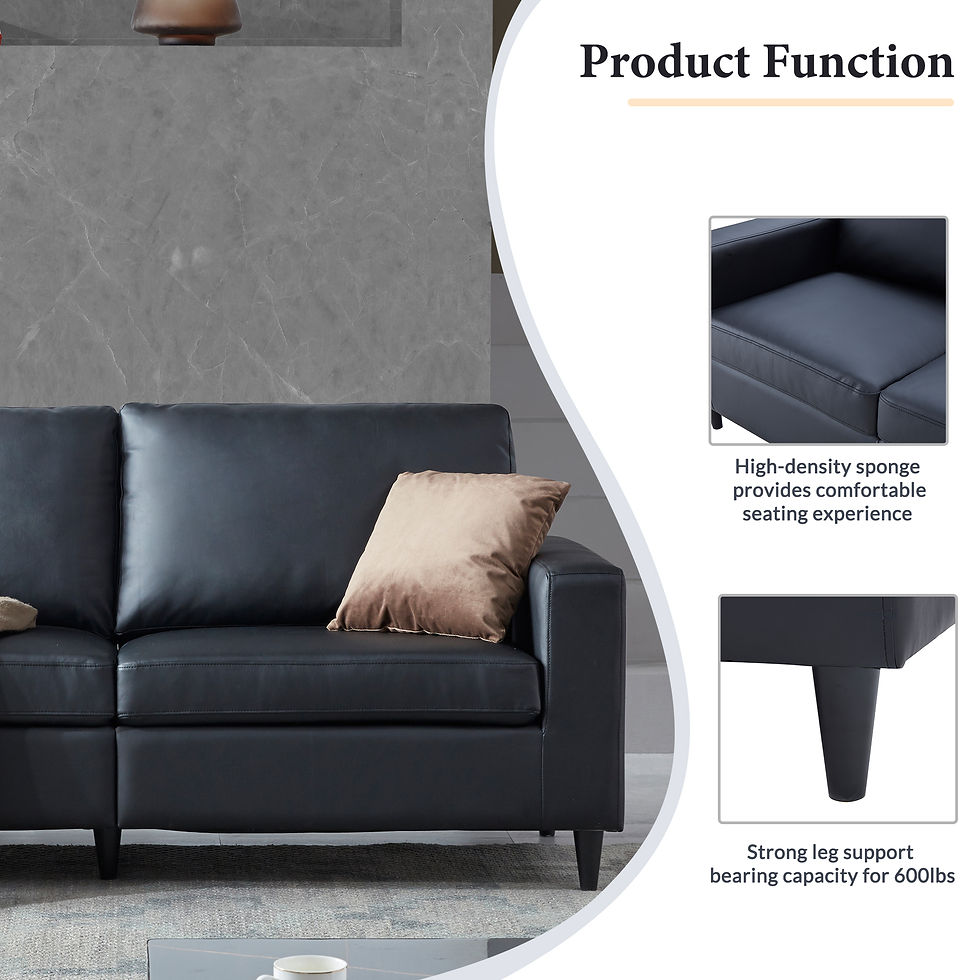 サムネイル： Sofa and Loveseat Sets Morden Style PU Leather Couch Furniture Upholstered 3 Sea