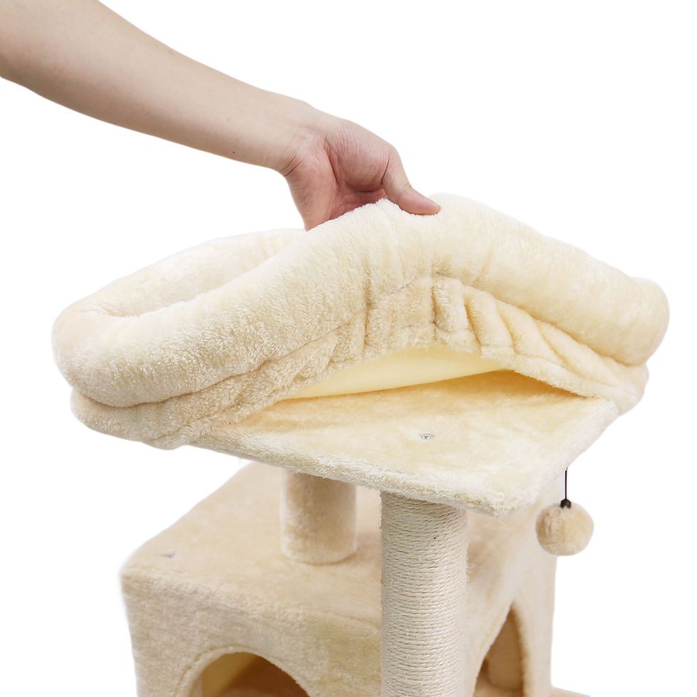 Miniature : Cat Tree Sisal Scratching Post Kitten Furniture Plush Condo Playhouse with Dangl