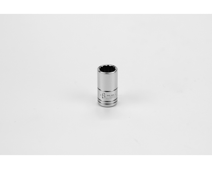 S-K 43707 8mm 1/4in Dr 12 Pt Metric Std Chrome Socket