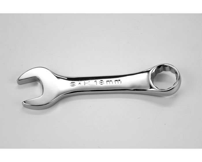 S-K 88118 18mm 12 Pt Metric Short Comb Chrome Wrench