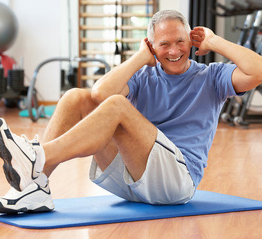 senior doing ab exercise