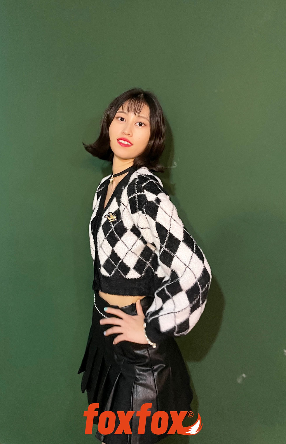 Miniatura: Argyle Angora Knit Cardigan (Black)