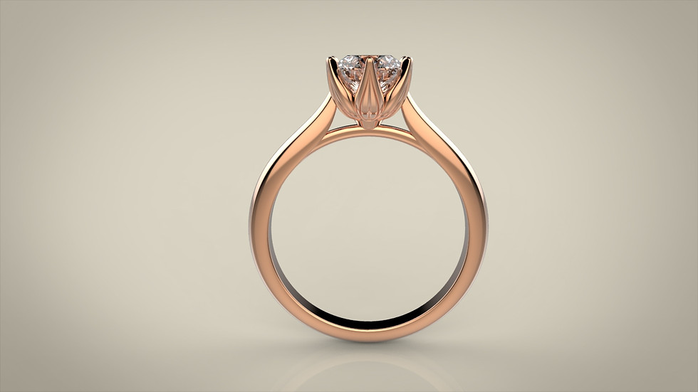 Thumbnail: Water Lily Flower 18ct White Gold Engagement Ring with a Moissanite Center Stone
