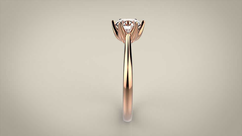Thumbnail: Water Lily Flower 18ct White Gold Engagement Ring with a Moissanite Center Stone