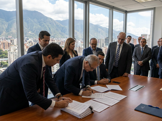 Firma protocolar del documento constitutivo de una compañía anónima en Caracas