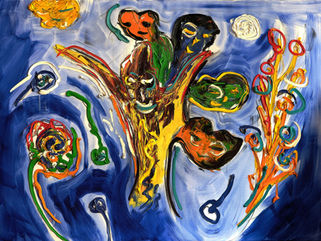 24. Le magicien, huile sur toile, 2025, 160 x 120cm