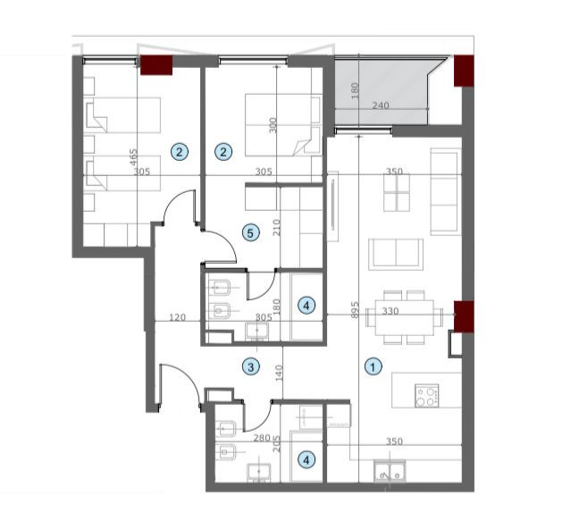 Thumbnail: Apartament 2+1 per shitje tek Axa Residence tek Bulevardi i Ri.