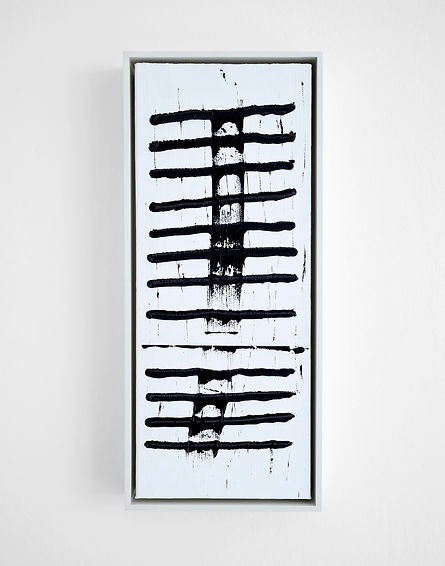 PHILIPP TORNAU | greatest opposites | 2018 | oil on canvas | 52.2 x  22.5 x 5.5 cm | 20.55 x 8.85 x 2.16 in | maple frame hand painted