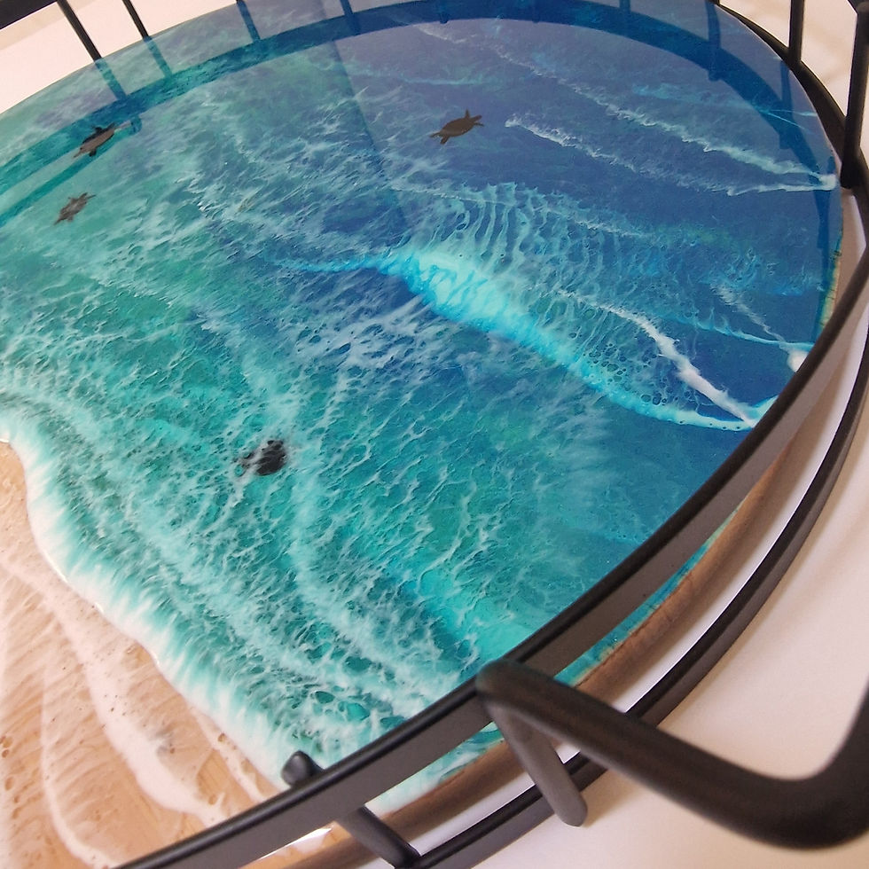 Thumbnail: 35cm Round ocean tray with swimming turtles