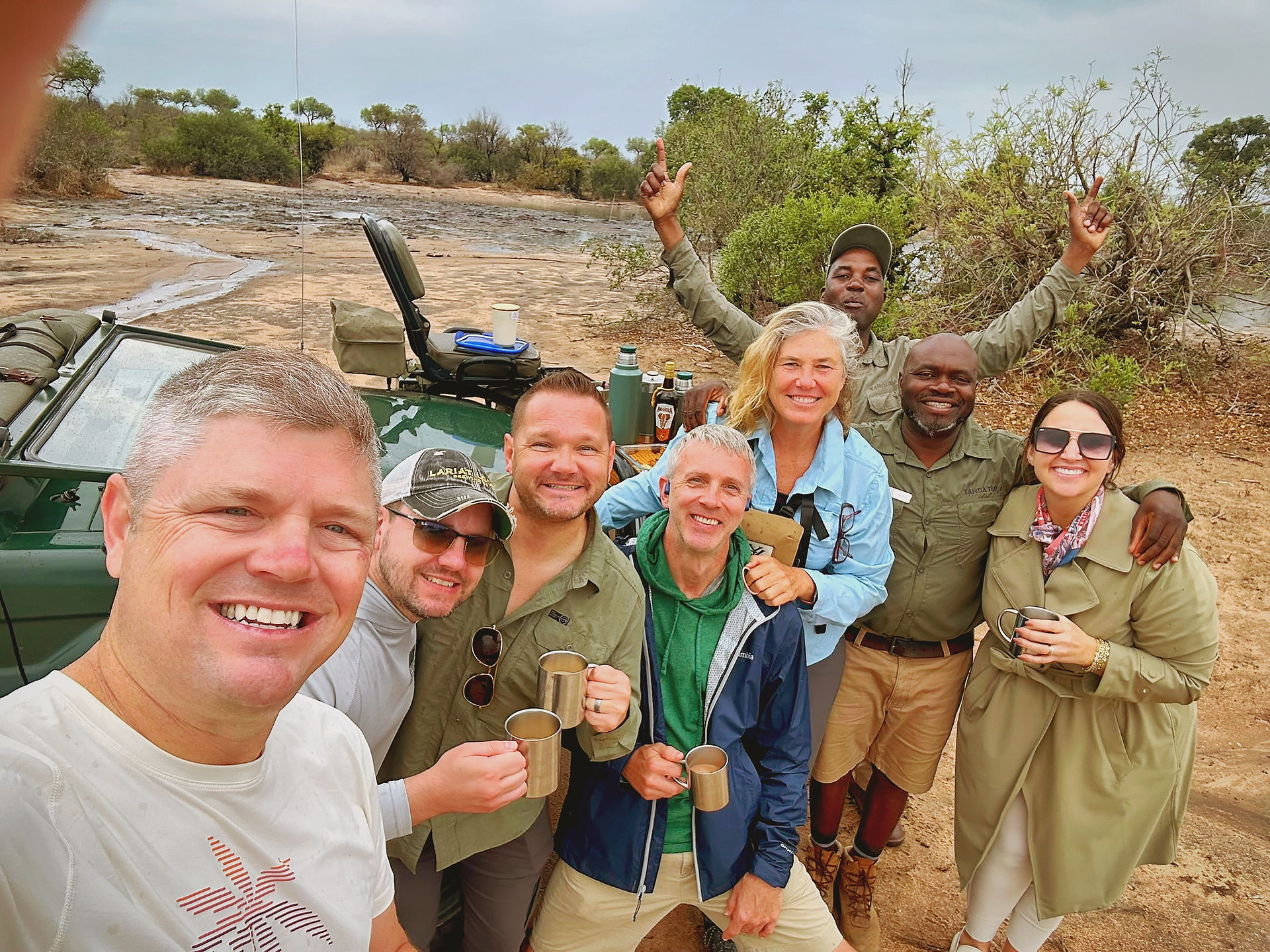 Safari squad! Us with some of the other amazing travelers we got to share this adventure with.