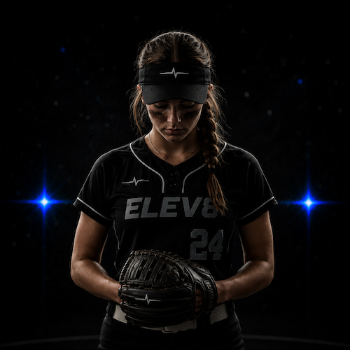 Youth Softball athlete wearing ELEV8 ATHLX apparel