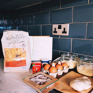 carbonara recipe , blog, the branch blog, anaia jonas , anaia jonas actress, dannen francis, dannen francis and anaia jonas, liverpool, food, good food, the branch, blogger, recipe