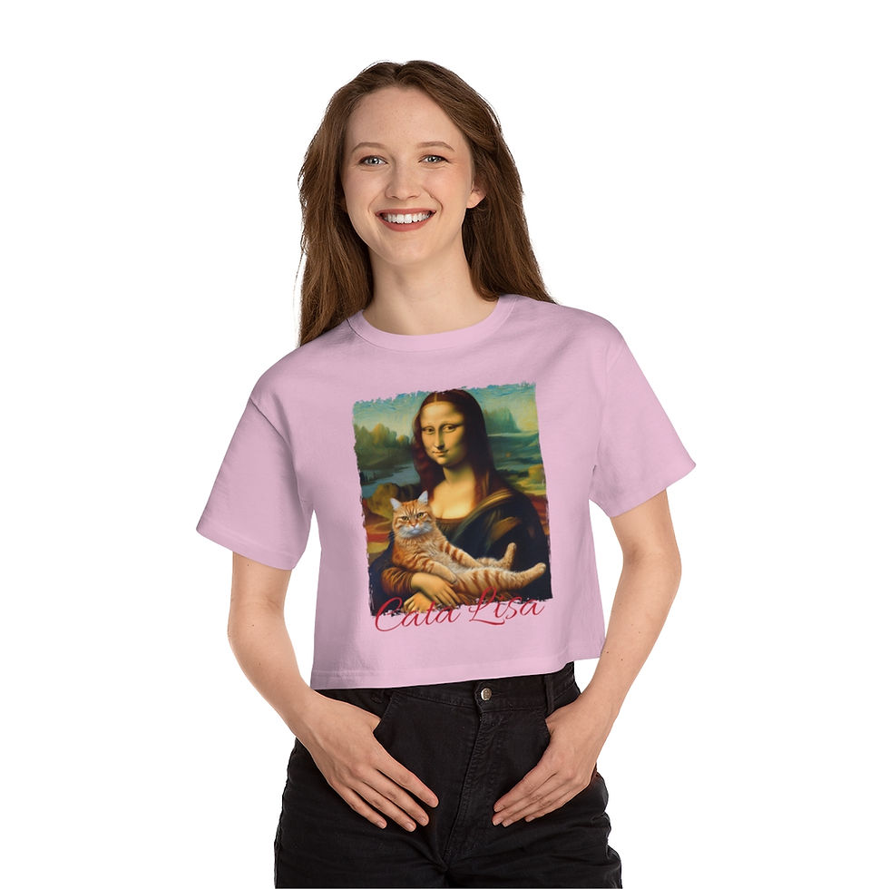 Thumbnail: Cata Lisa Cat Confessions Champion Women's Heritage Cropped T-Shirt