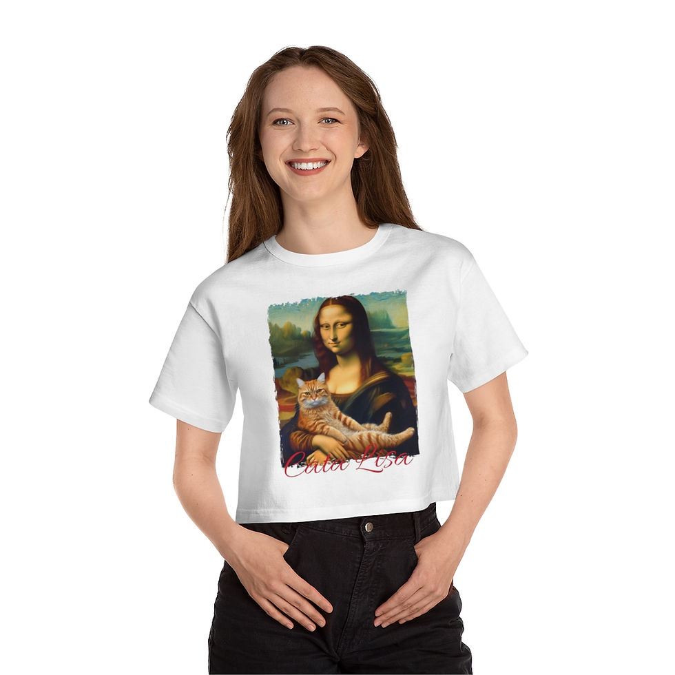 Thumbnail: Cata Lisa Cat Confessions Champion Women's Heritage Cropped T-Shirt