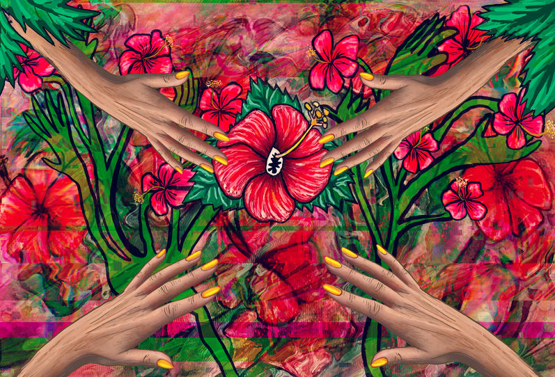 empowerment, feminist art, collage, mixed media, decollage, decoupage, коллаж, Ягама, Yagama, iconoclast art, riot girl, montage, art, sacred art, art witch, visionary art, erotic art, bodypositive, feminism, Bulgarian art, български художник, коллаж, колаж, психоделическое исскуство, визионерское исскуство, vision, yoni, vagina dentata, vulva art, hibiscus