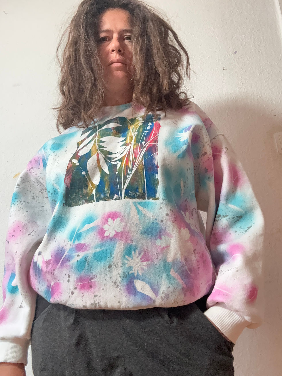 Thumbnail: Happy and Smiling Wearable Talisman Unique Art Pullover Front