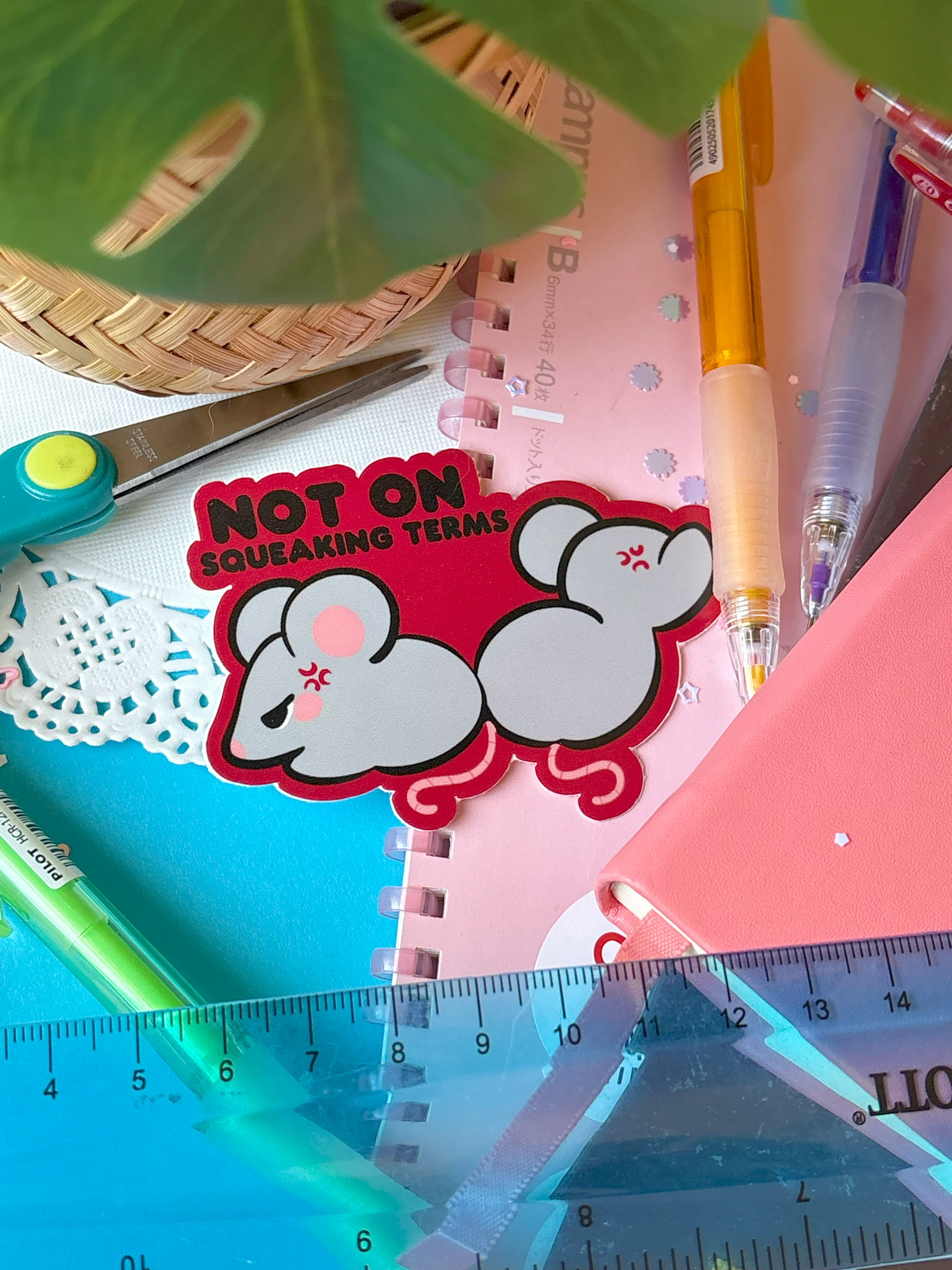Not On Squeaking Terms Sticker