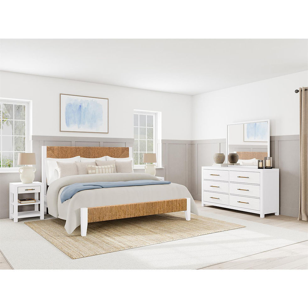 Thumbnail: White 66" 6-Drawer Dresser 66"