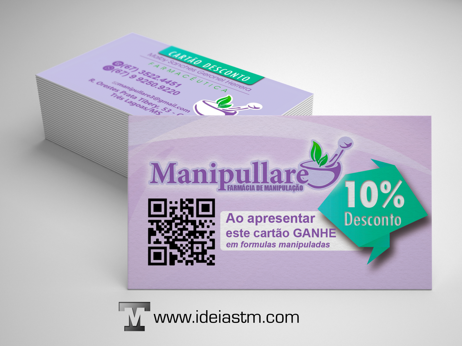 Cartão de visita frente e verso