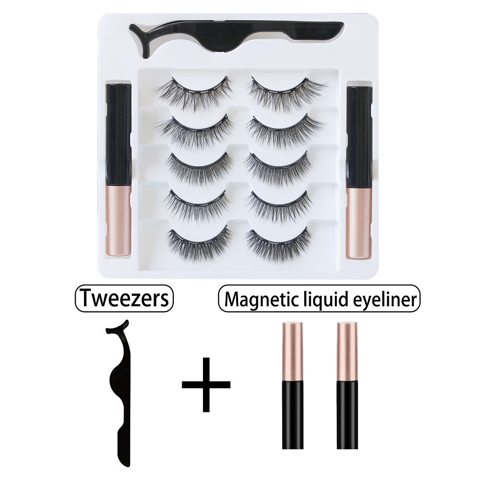 Miniatura: 5 Rows 10 Pairs Magnetic FalNaturally se Eyelashes Thick Curled Black with Magne