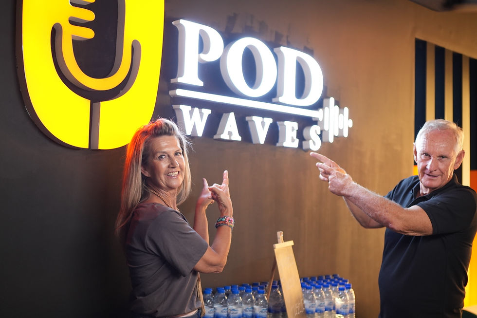 UPOD Studio Dubai branding and professional podcast production environment