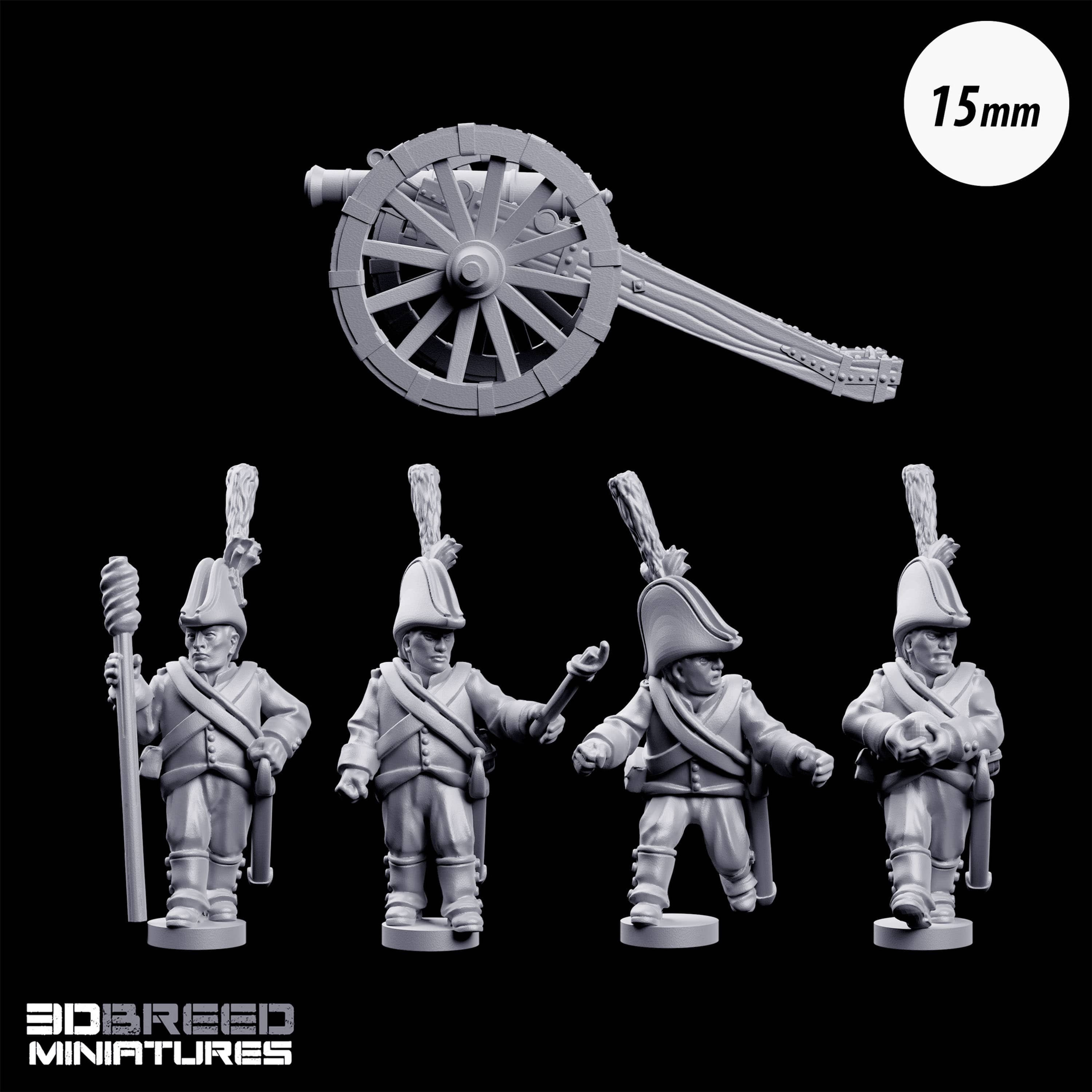 15mm Napoleonic Austrian 6 pdr Cannon