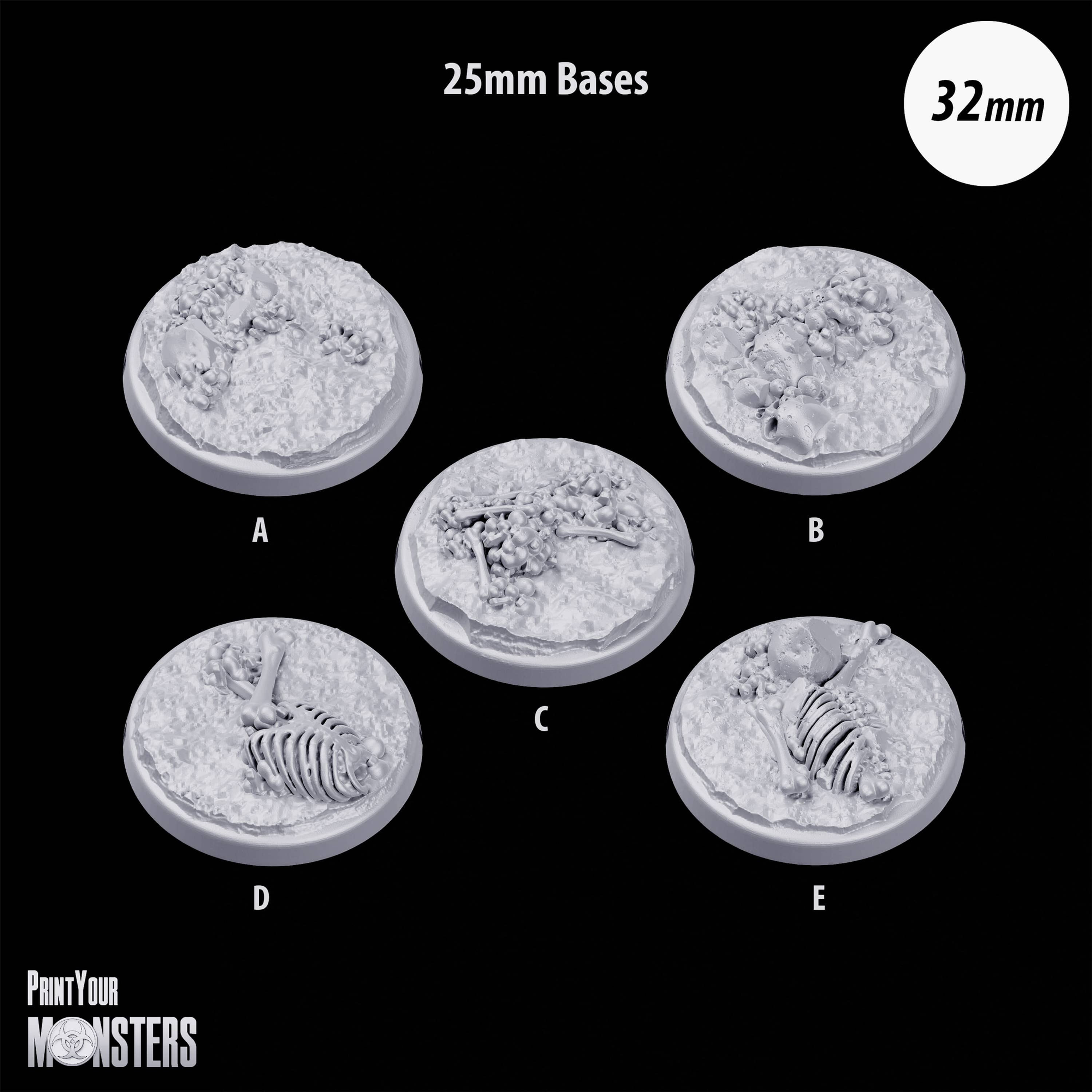 25mm Land of Bone Bases