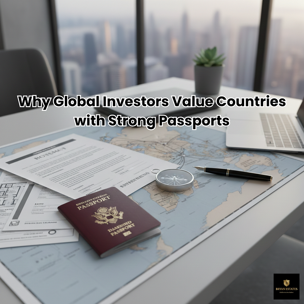 Strong passport and global investment planning concept showing mobility and long-term security.