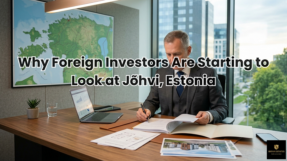 International investor researching Jõhvi Estonia property market with low competition and high yield potential