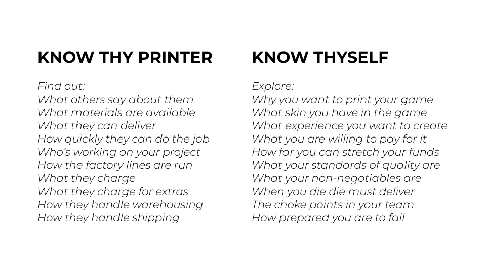 Know thy printer, know thyself