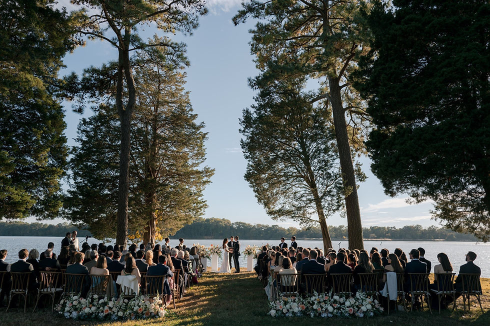 Waterfront wedding ceremony at Brittland Manor along the Chester River