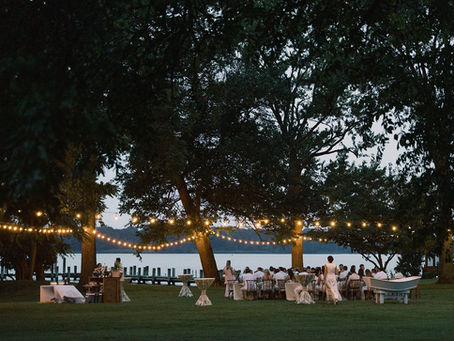 Waterfront rehearsal dinner by the River Lodge at Brittland Manor along the Chester River