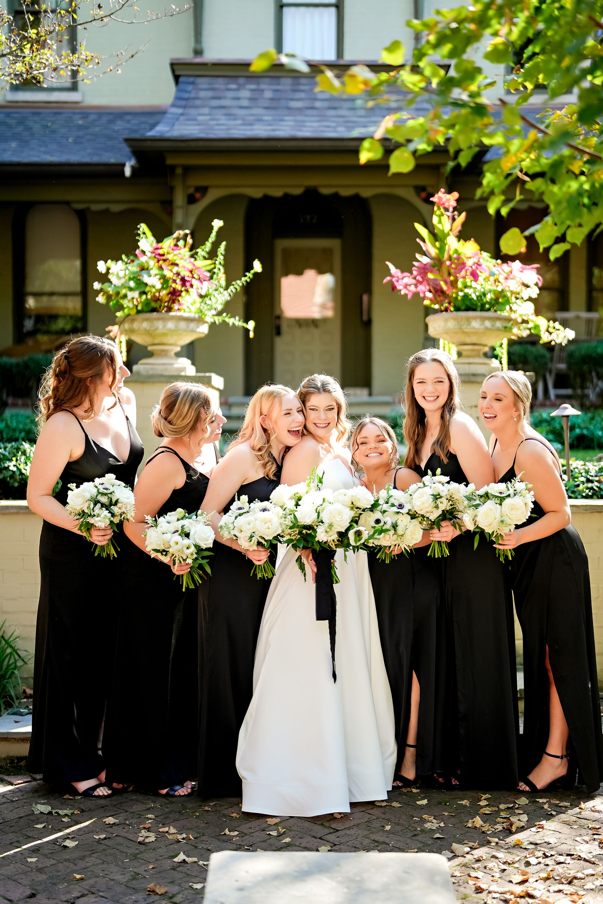 bride with bridesmaids