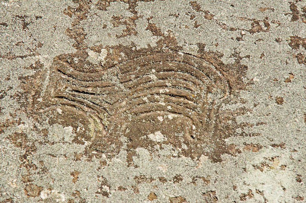 bear petroglyph near Copper Harbor