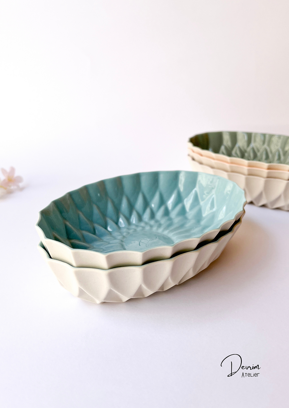 KESME BÜYÜK TABAK | Devrim Atelier Yükseklik : 4 cm Genişlik : 11 cm Uzunluk : 16 cm