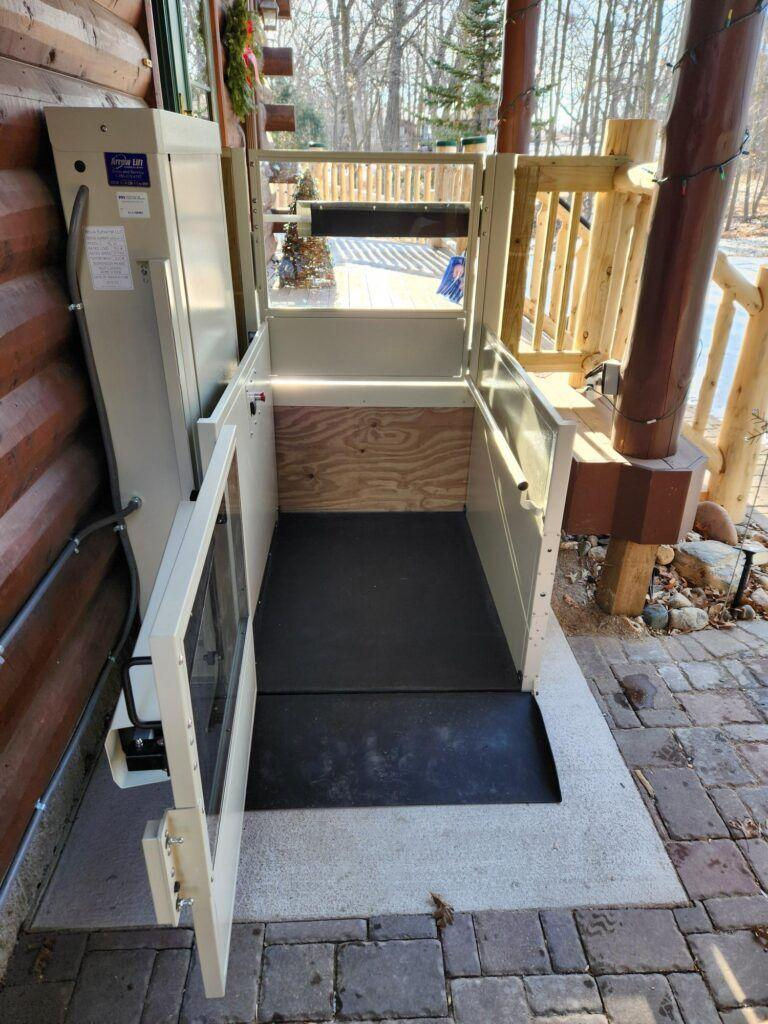 vertical platform lift porch wheelchair access Wisconsin home