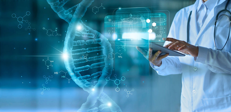 Medicine doctor touching electronic medi