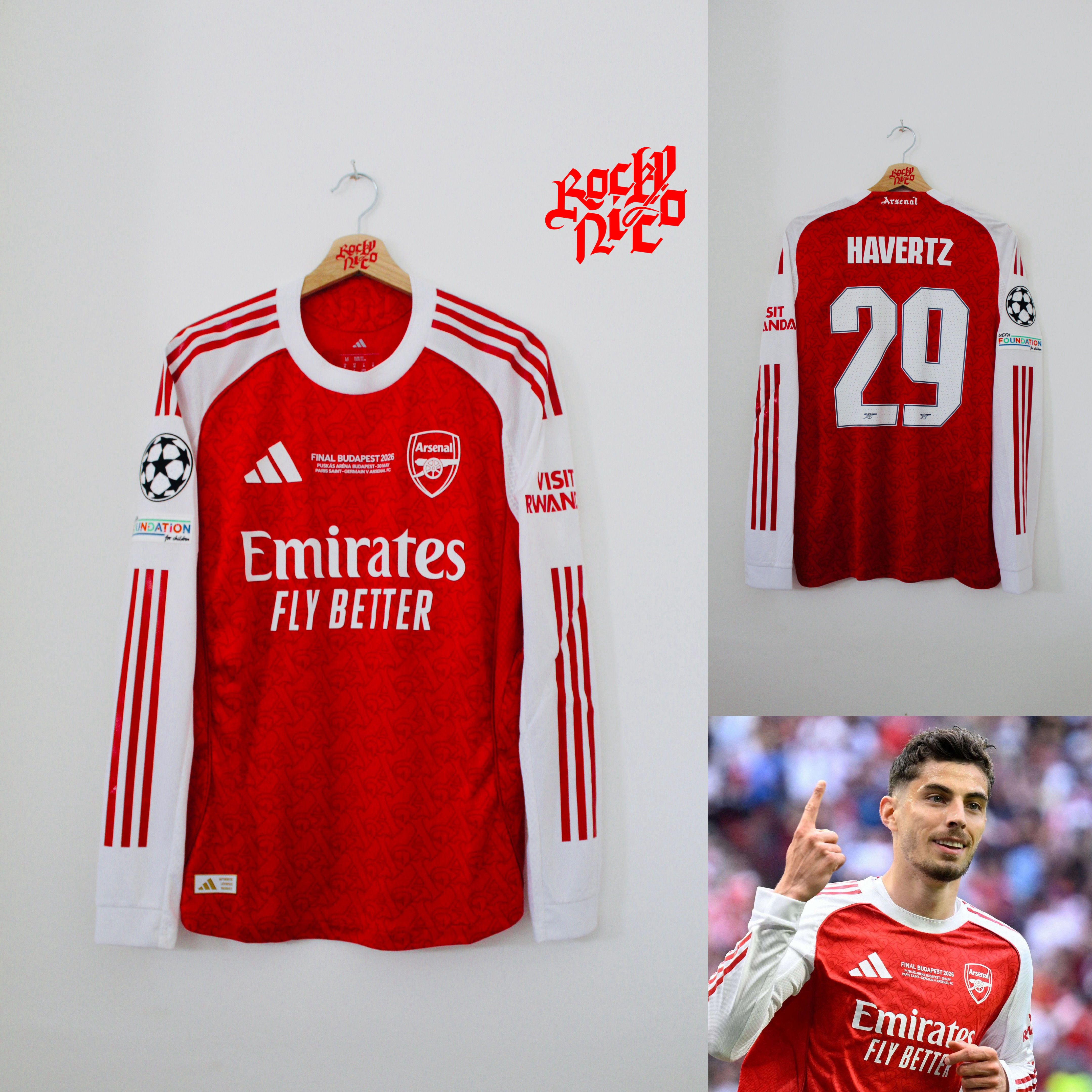 2025-26 Kai Havertz UCL Finals Authentic Home L/S BNWT (XL)