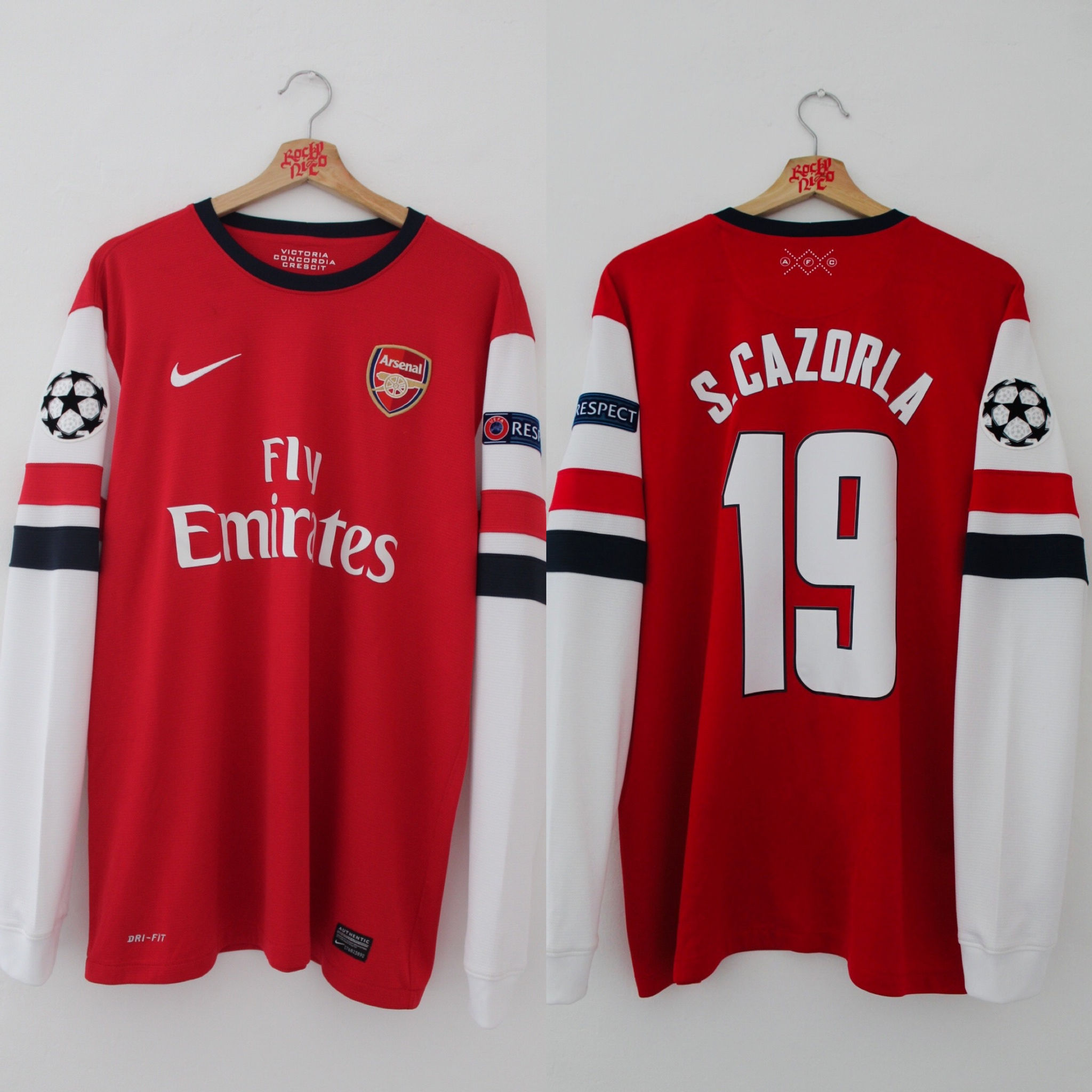 2012-14 Santi Cazorla UCL Home Long Sleeves Shirt (L) *Mint*