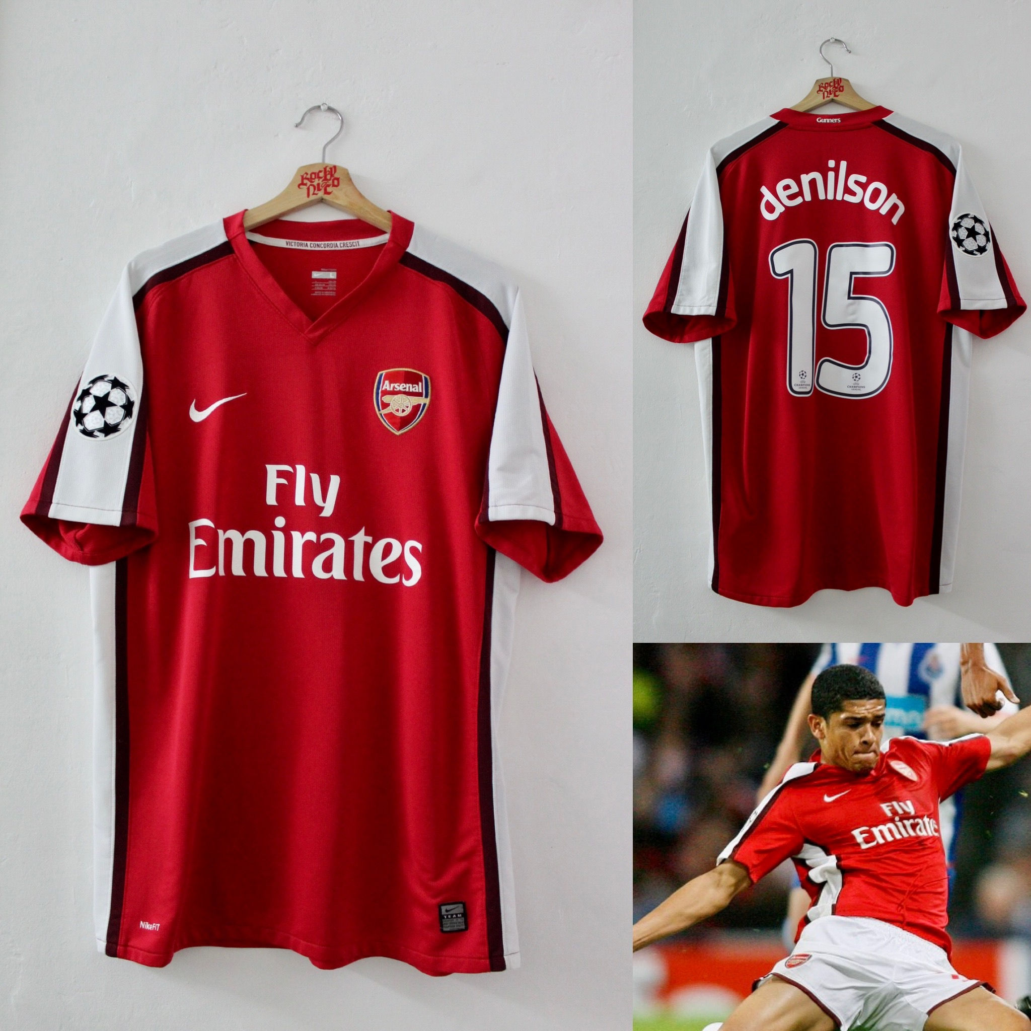 2008-09 Denilson UCL Home Shirt (L) *Very Good*