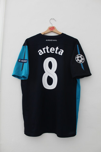 アーセナル　アウェイ　2011-12 L ARTETA 2011-12 Mikel Arteta Arsenal UCL Away Shirt (L) *Excellent