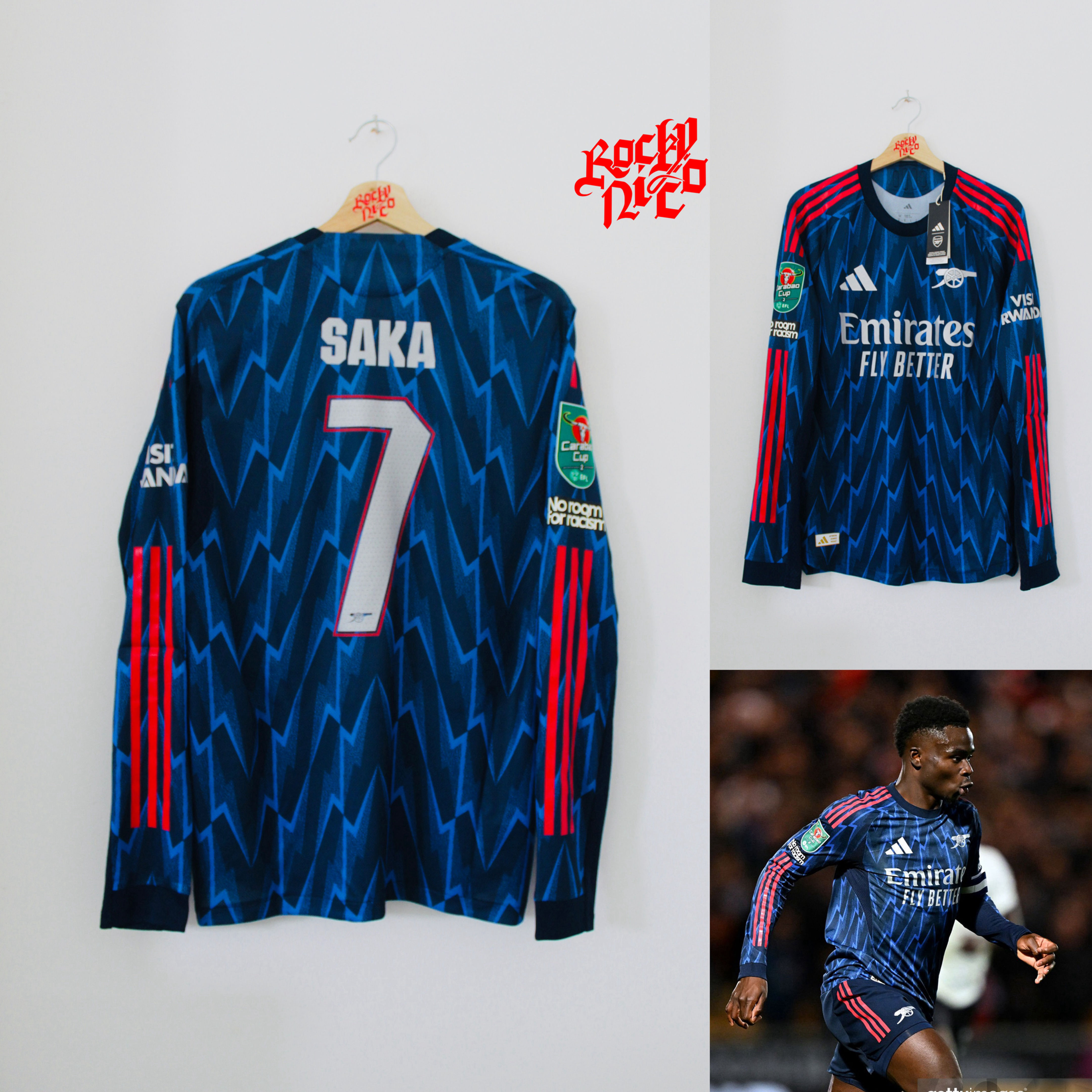 2025-26 Bukayo Saka Authentic Carabao Cup Long Sleeve Shirt (M) *BNWT*