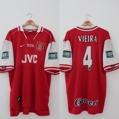 ふらわ〜@まとめ買いOK‼️専用 98-99シーズンArsenal ユニフォーム 1998 FA Cup Final Patrick Vieira Arsenal Home Shirt (XL - Can fit