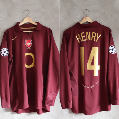 2005-06 Thierry Henry UCL Long Sleeves Arsenal Home Shirt (L) Mint